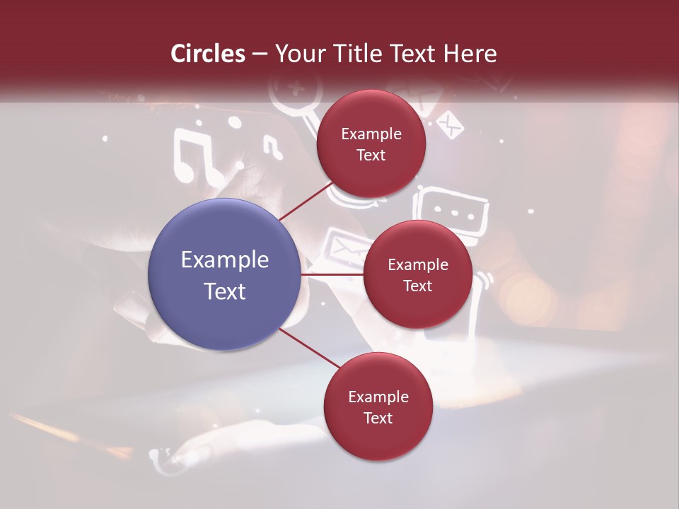 A Person Using A Tablet With Icons Coming Out Of It PowerPoint Template