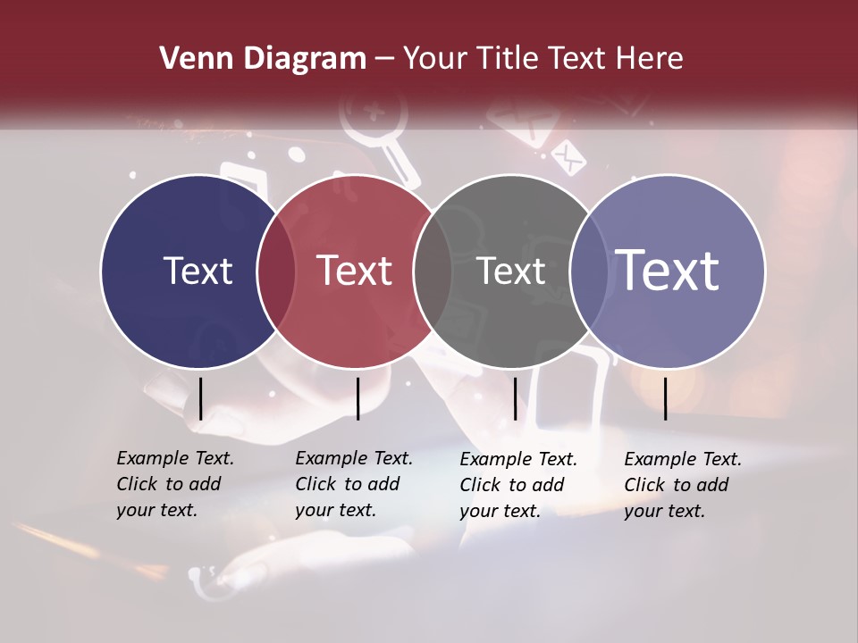 A Person Using A Tablet With Icons Coming Out Of It PowerPoint Template
