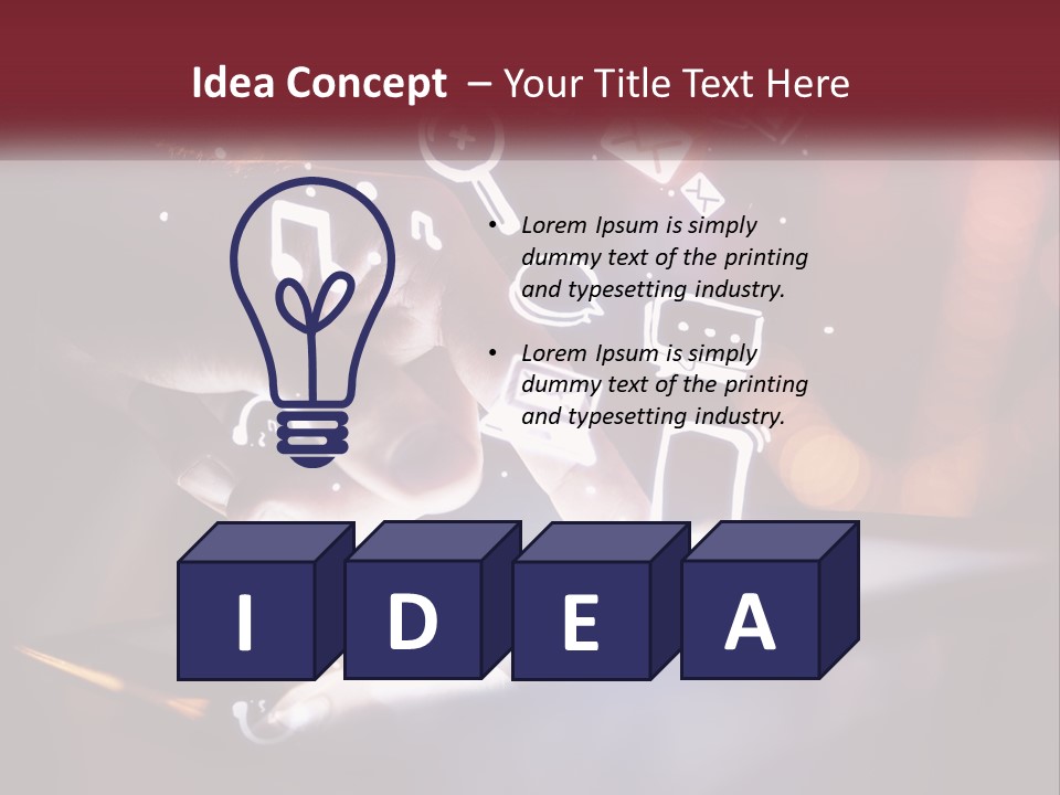 A Person Using A Tablet With Icons Coming Out Of It PowerPoint Template