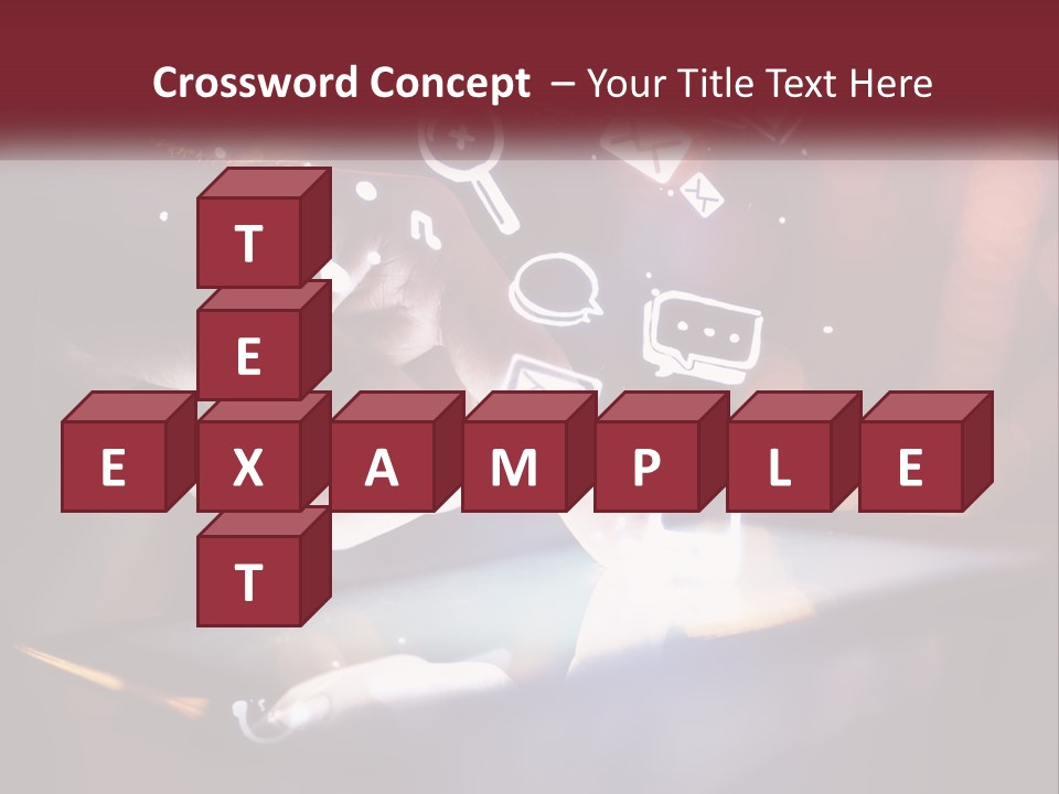 A Person Using A Tablet With Icons Coming Out Of It PowerPoint Template