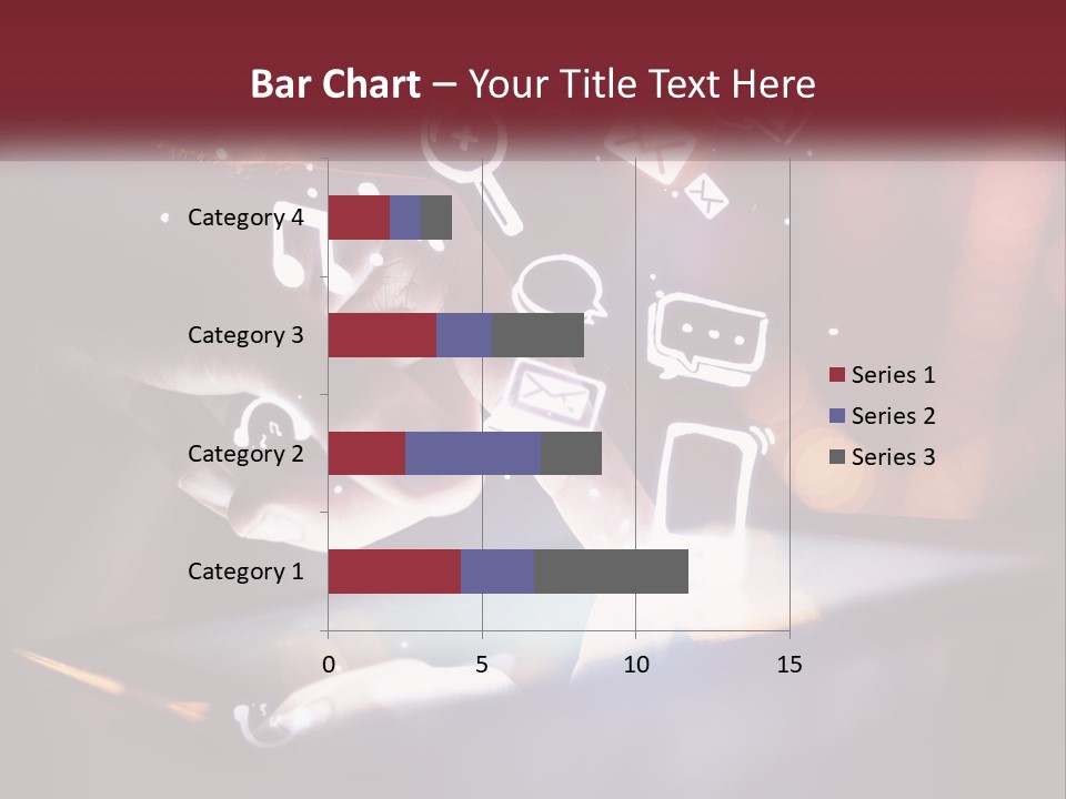 A Person Using A Tablet With Icons Coming Out Of It PowerPoint Template