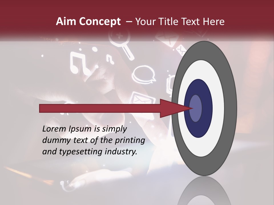 A Person Using A Tablet With Icons Coming Out Of It PowerPoint Template