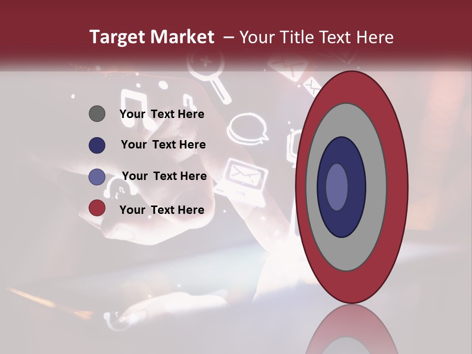 A Person Using A Tablet With Icons Coming Out Of It PowerPoint Template