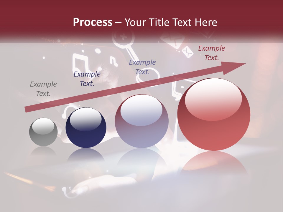 A Person Using A Tablet With Icons Coming Out Of It PowerPoint Template