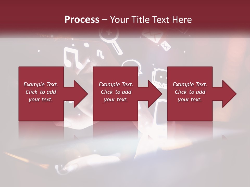 A Person Using A Tablet With Icons Coming Out Of It PowerPoint Template