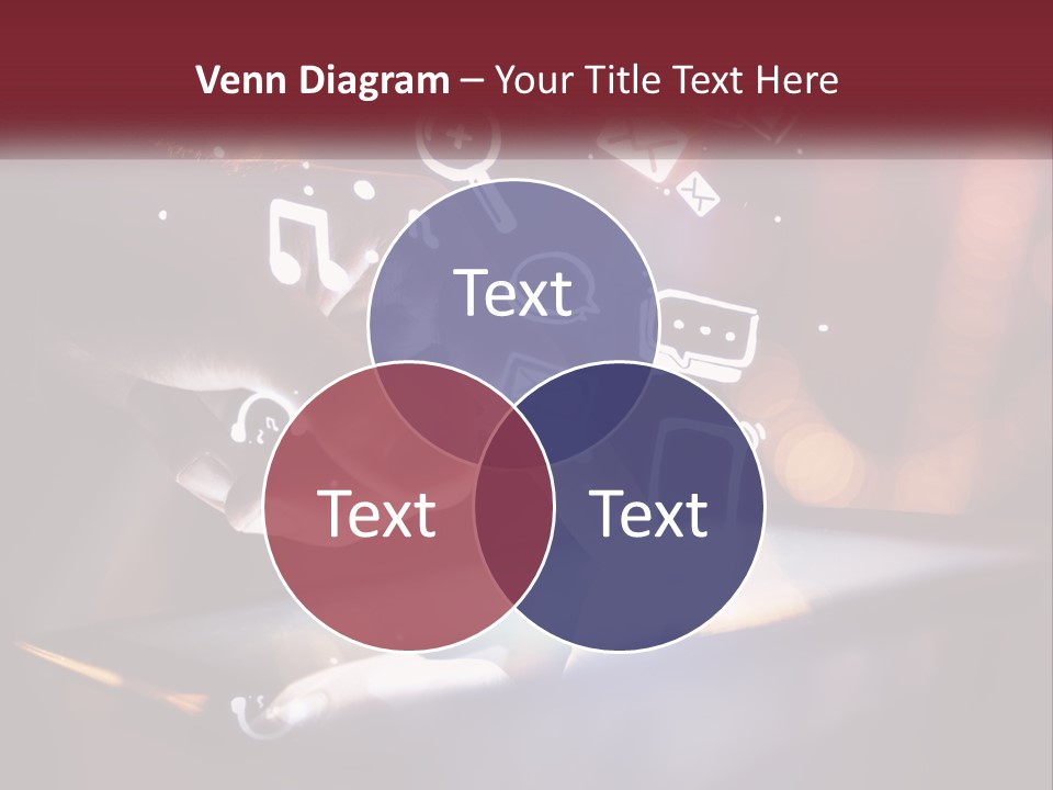 A Person Using A Tablet With Icons Coming Out Of It PowerPoint Template