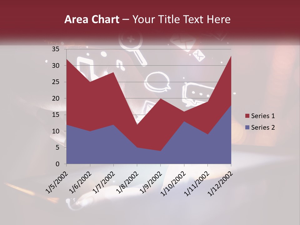 A Person Using A Tablet With Icons Coming Out Of It PowerPoint Template