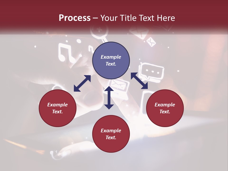 A Person Using A Tablet With Icons Coming Out Of It PowerPoint Template