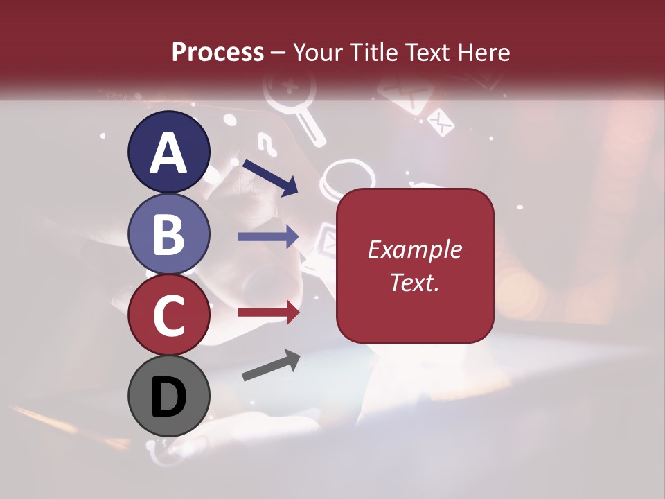 A Person Using A Tablet With Icons Coming Out Of It PowerPoint Template