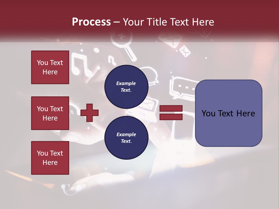A Person Using A Tablet With Icons Coming Out Of It PowerPoint Template