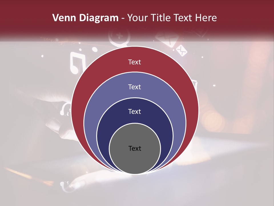 A Person Using A Tablet With Icons Coming Out Of It PowerPoint Template