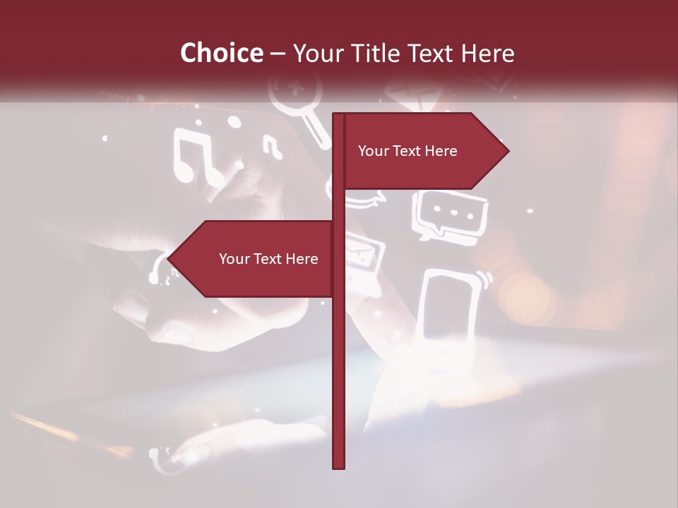 A Person Using A Tablet With Icons Coming Out Of It PowerPoint Template