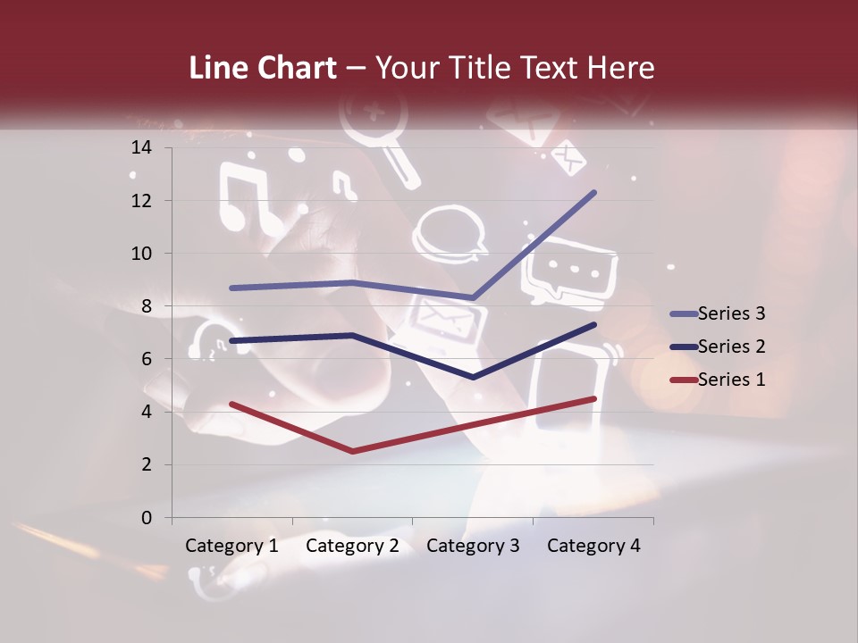 A Person Using A Tablet With Icons Coming Out Of It PowerPoint Template