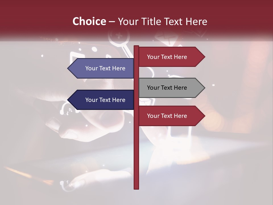 A Person Using A Tablet With Icons Coming Out Of It PowerPoint Template