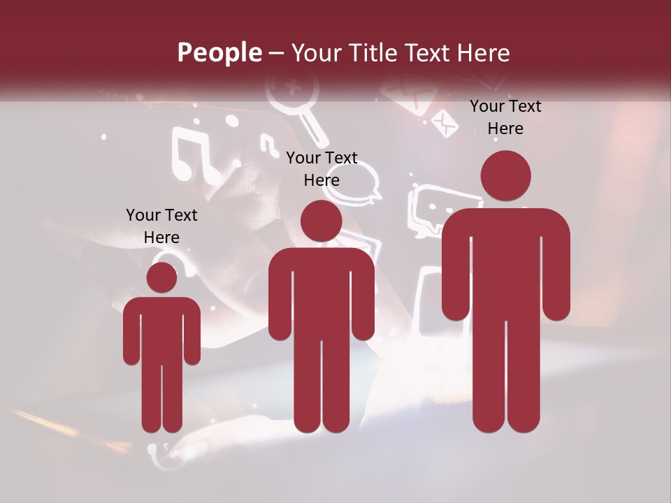 A Person Using A Tablet With Icons Coming Out Of It PowerPoint Template
