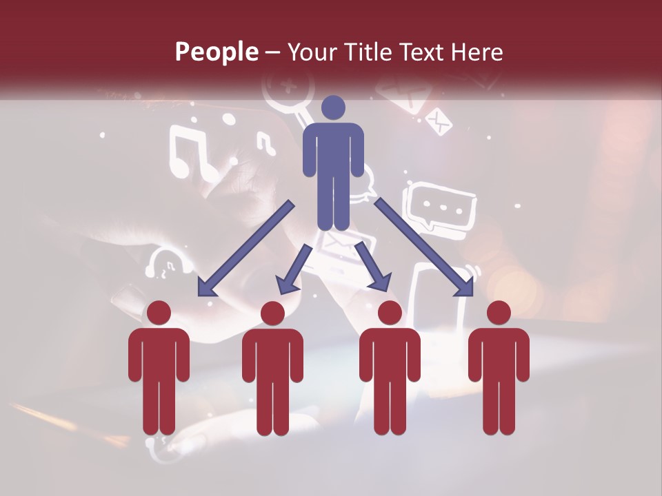 A Person Using A Tablet With Icons Coming Out Of It PowerPoint Template