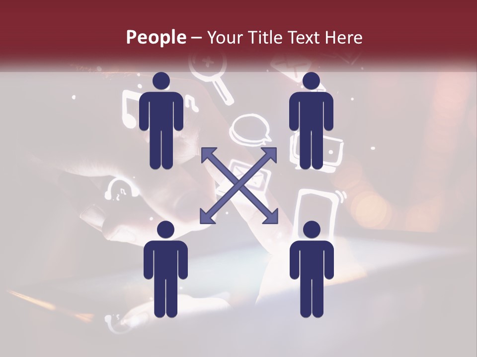 A Person Using A Tablet With Icons Coming Out Of It PowerPoint Template