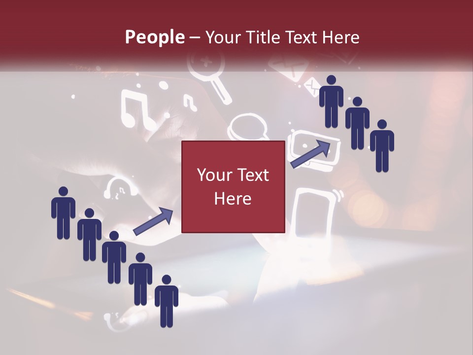 A Person Using A Tablet With Icons Coming Out Of It PowerPoint Template