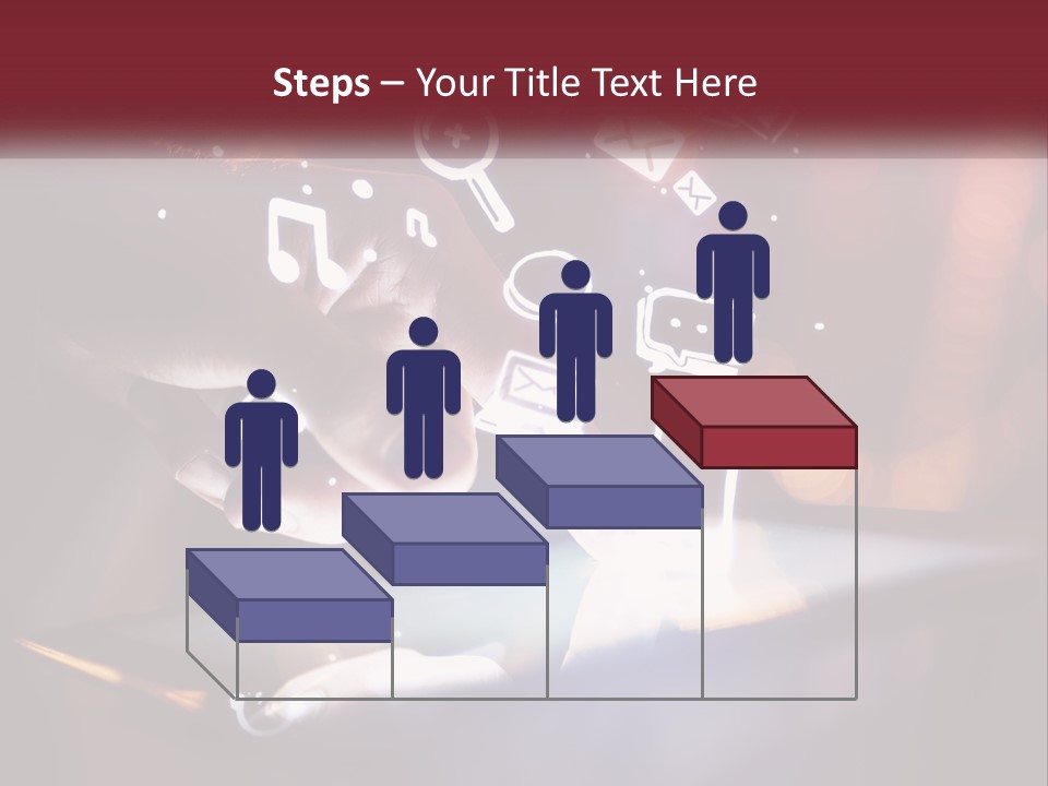 A Person Using A Tablet With Icons Coming Out Of It PowerPoint Template