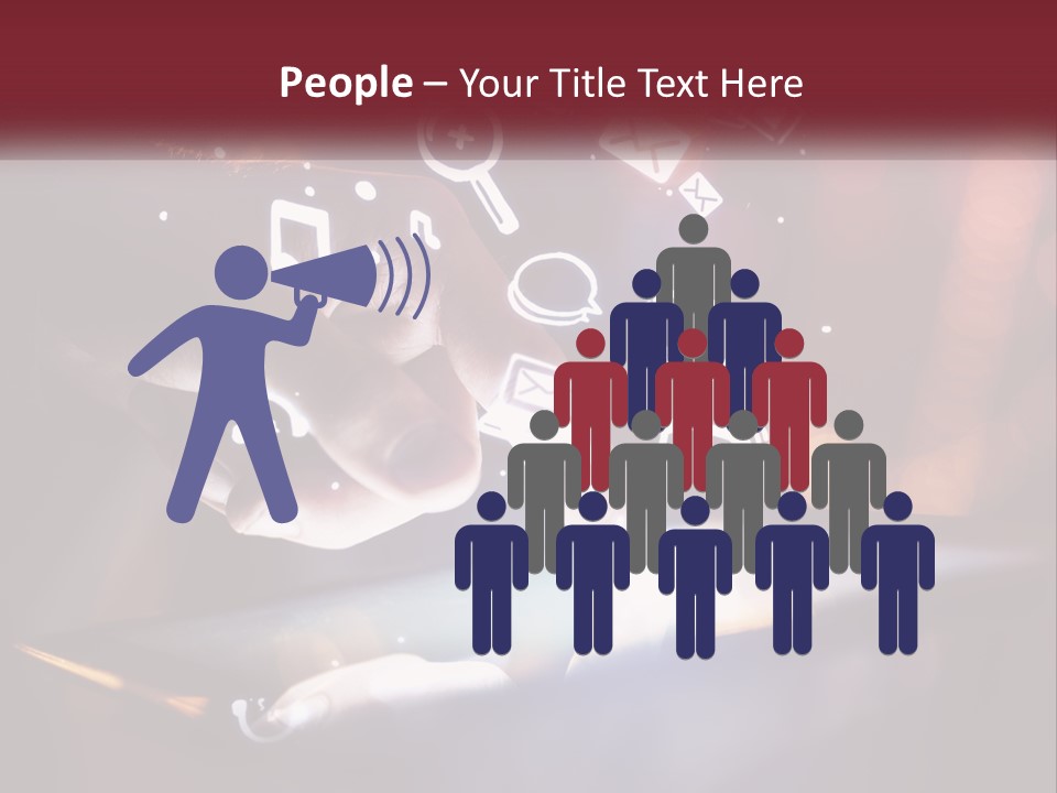A Person Using A Tablet With Icons Coming Out Of It PowerPoint Template