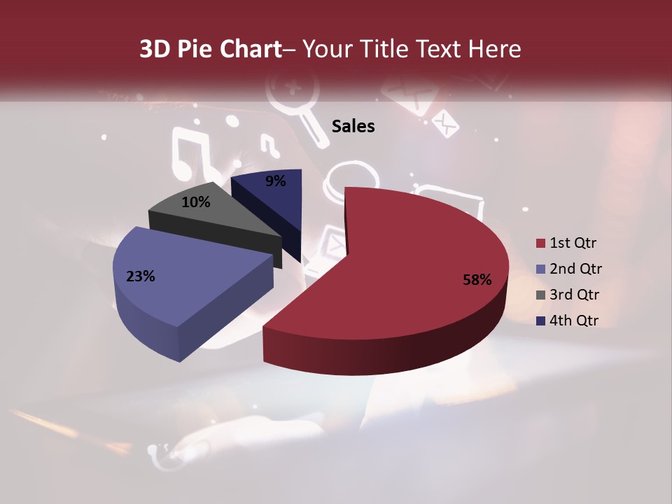 A Person Using A Tablet With Icons Coming Out Of It PowerPoint Template