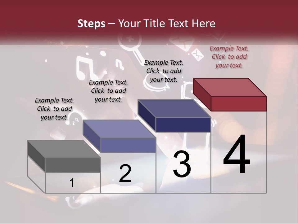 A Person Using A Tablet With Icons Coming Out Of It PowerPoint Template