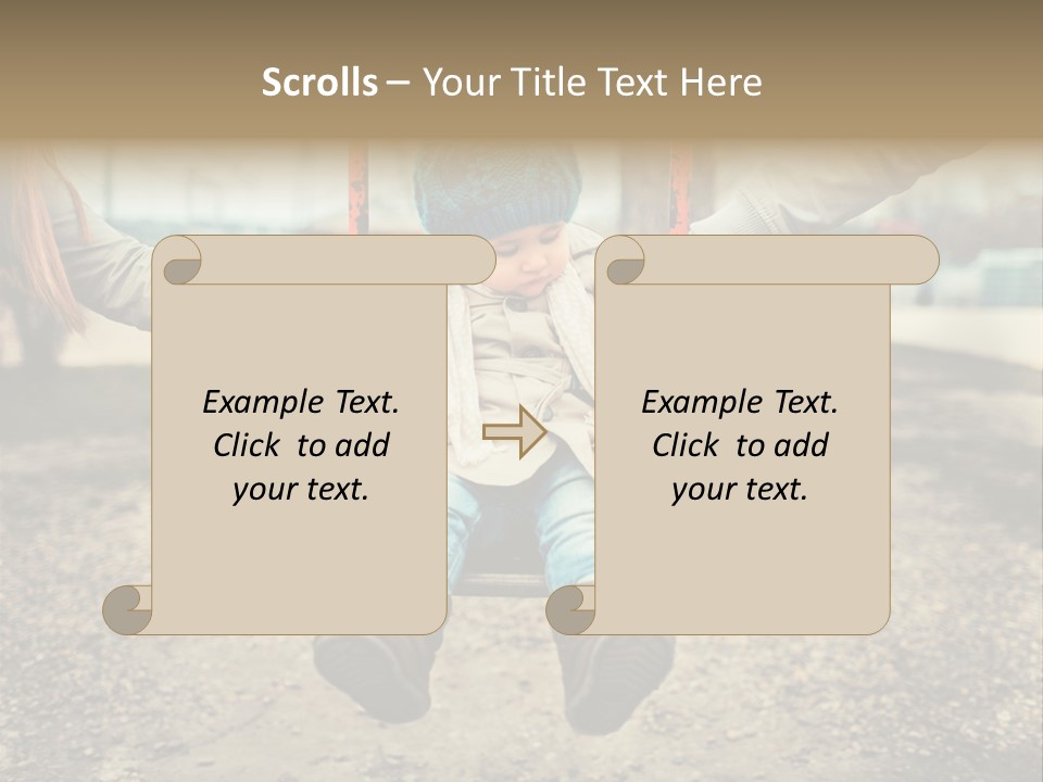 A Woman Holding A Child On A Swing PowerPoint Template