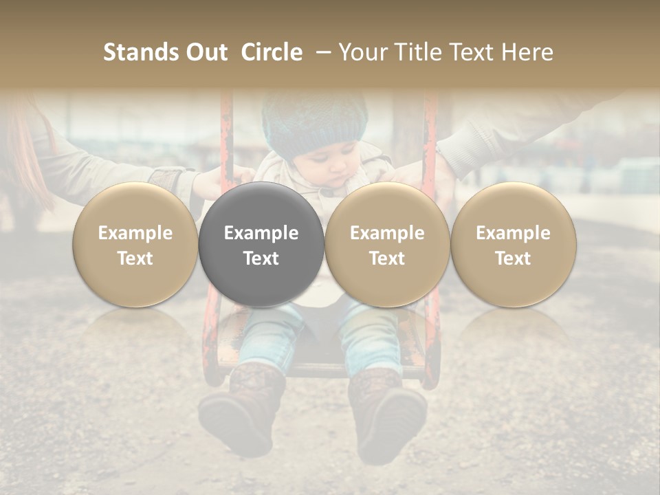 A Woman Holding A Child On A Swing PowerPoint Template