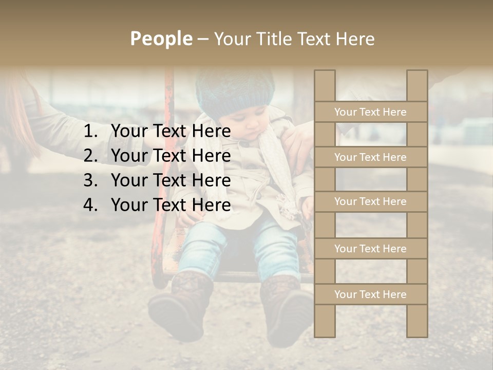 A Woman Holding A Child On A Swing PowerPoint Template