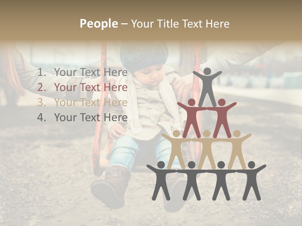 A Woman Holding A Child On A Swing PowerPoint Template