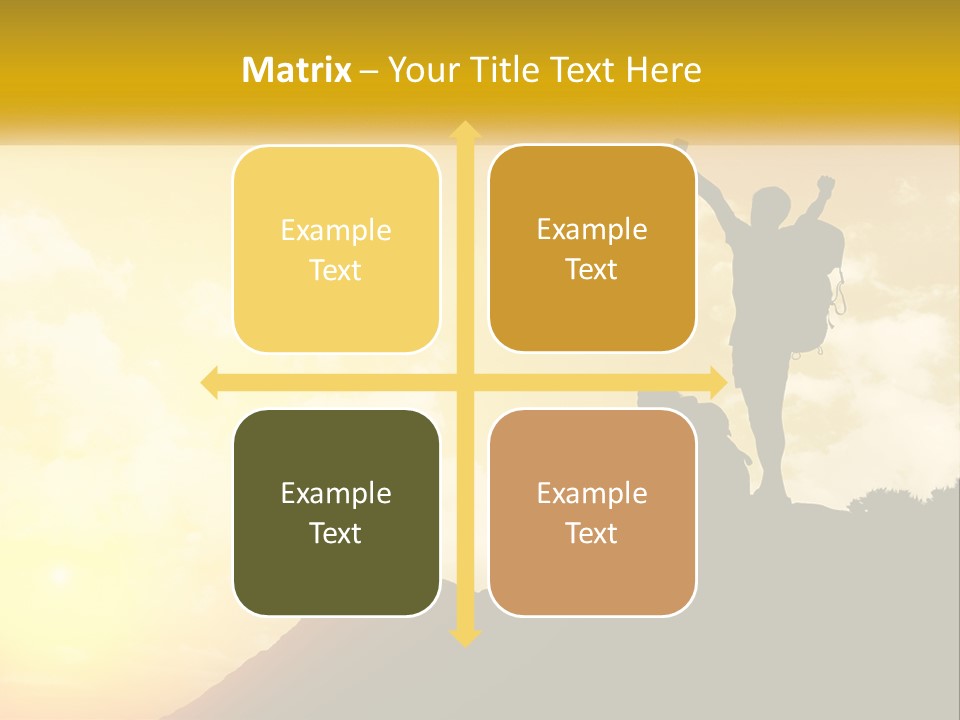A Person On Top Of A Hill With A Backpack PowerPoint Template