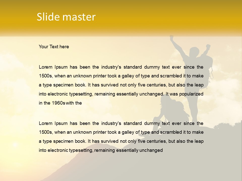 A Person On Top Of A Hill With A Backpack PowerPoint Template