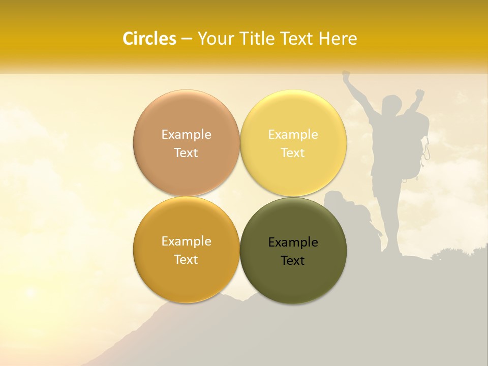 A Person On Top Of A Hill With A Backpack PowerPoint Template