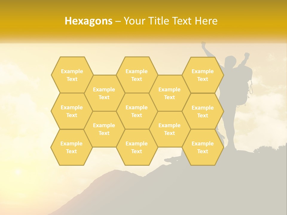 A Person On Top Of A Hill With A Backpack PowerPoint Template