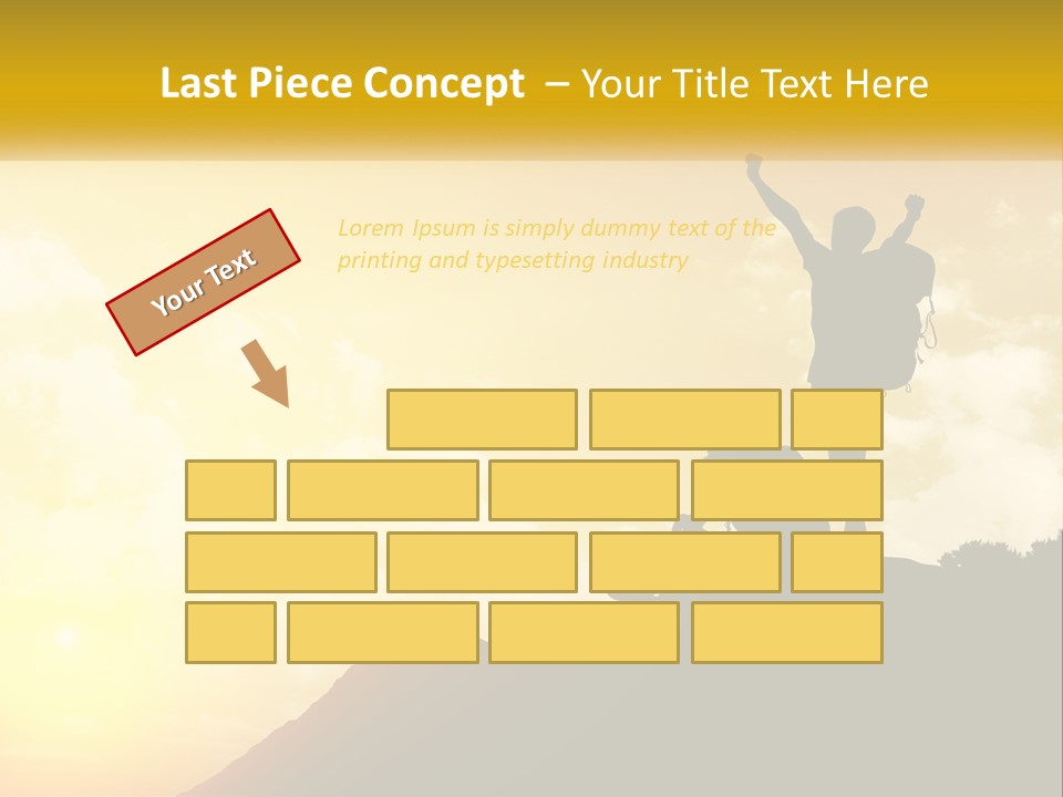 A Person On Top Of A Hill With A Backpack PowerPoint Template