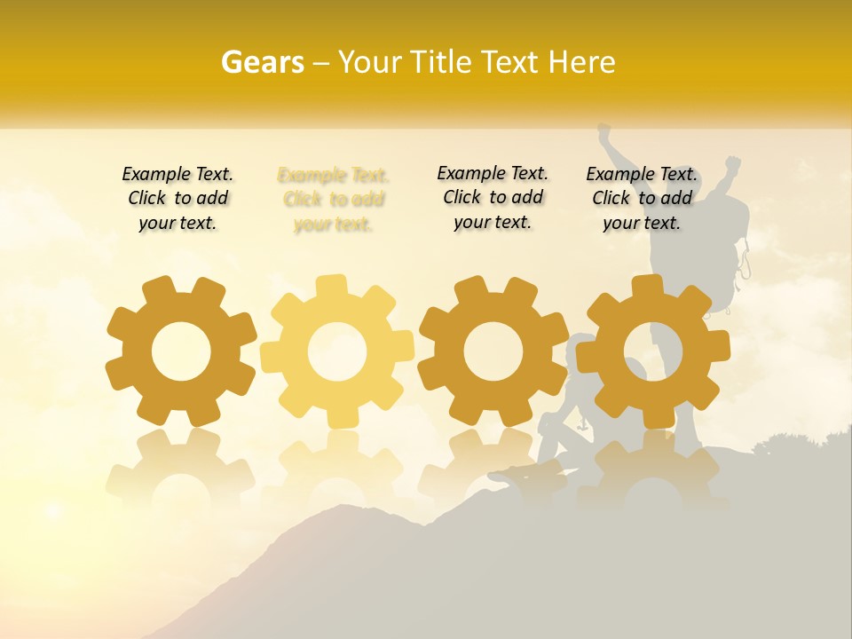 A Person On Top Of A Hill With A Backpack PowerPoint Template