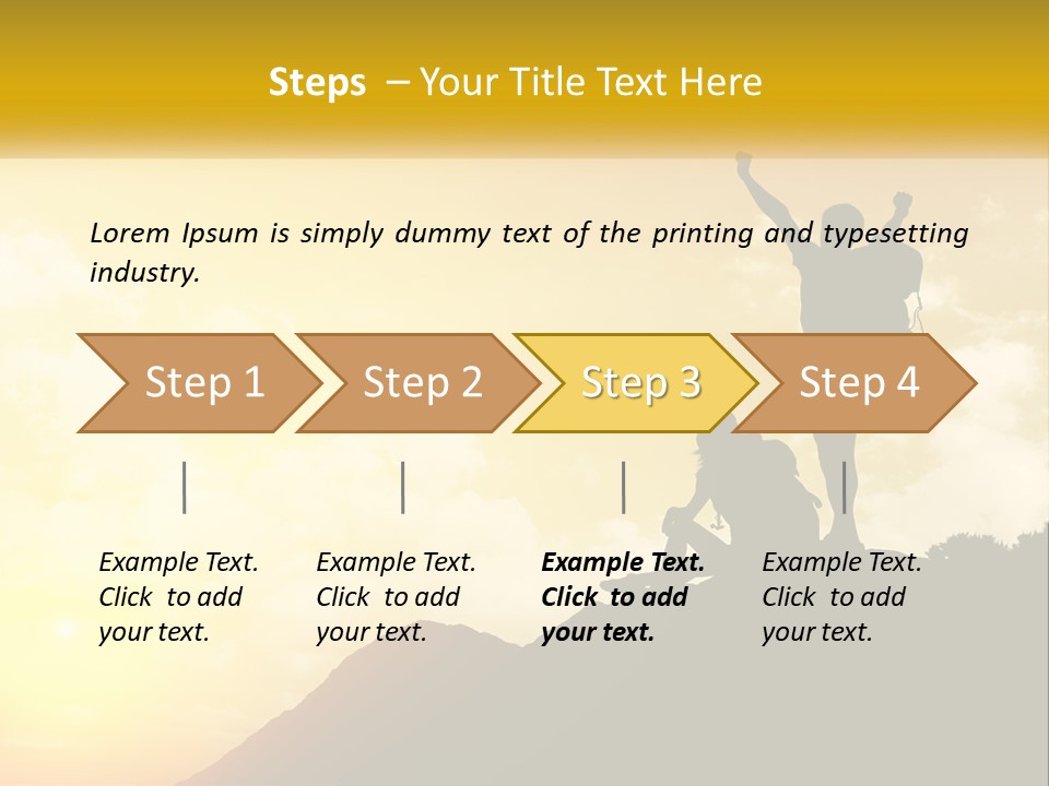 A Person On Top Of A Hill With A Backpack PowerPoint Template