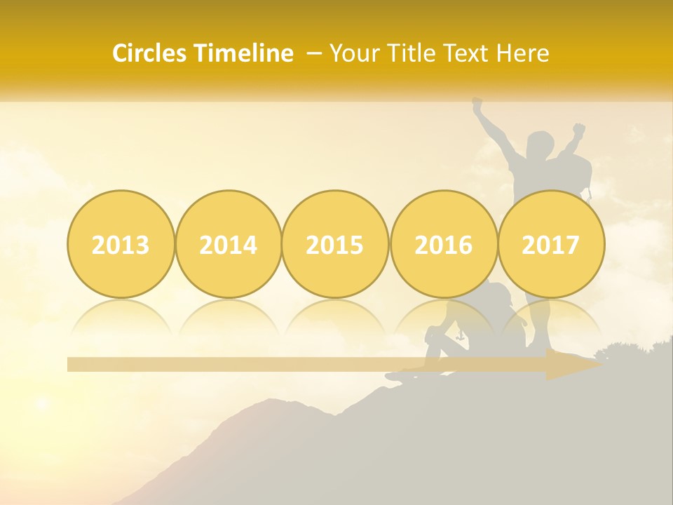 A Person On Top Of A Hill With A Backpack PowerPoint Template