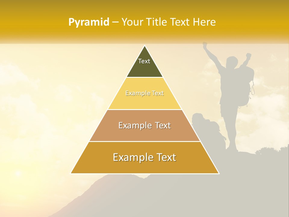A Person On Top Of A Hill With A Backpack PowerPoint Template