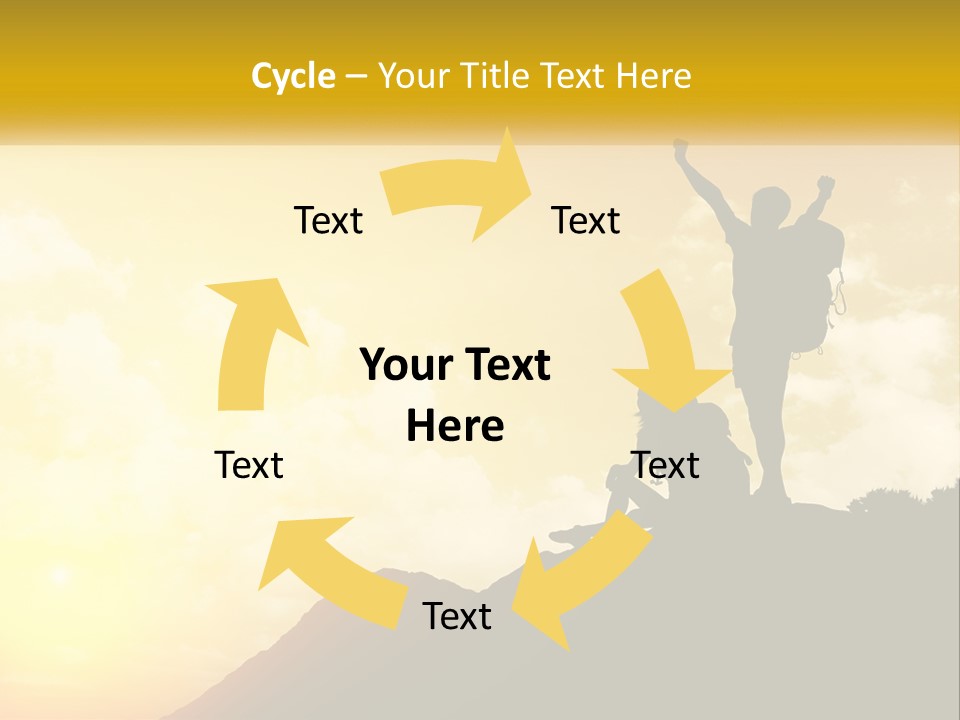 A Person On Top Of A Hill With A Backpack PowerPoint Template
