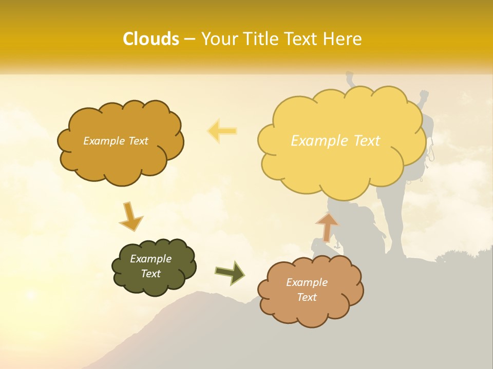 A Person On Top Of A Hill With A Backpack PowerPoint Template
