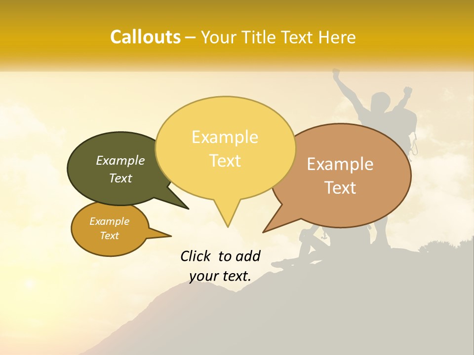 A Person On Top Of A Hill With A Backpack PowerPoint Template
