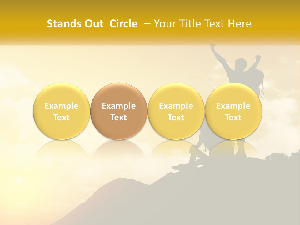 A Person On Top Of A Hill With A Backpack PowerPoint Template