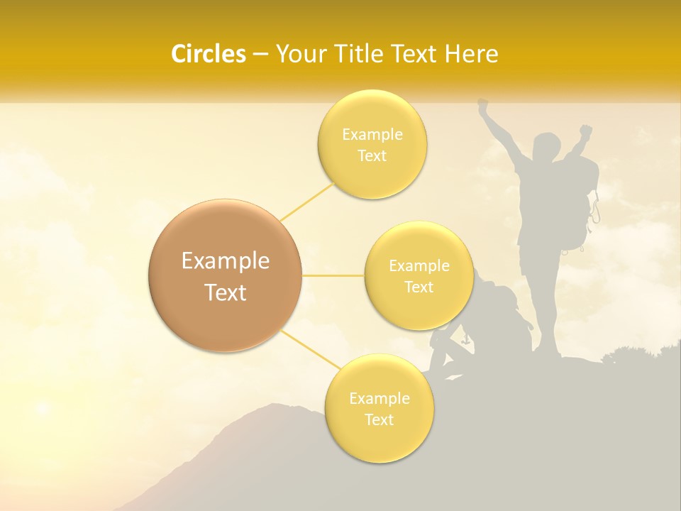 A Person On Top Of A Hill With A Backpack PowerPoint Template