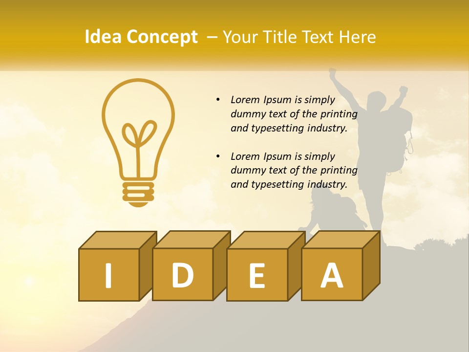 A Person On Top Of A Hill With A Backpack PowerPoint Template