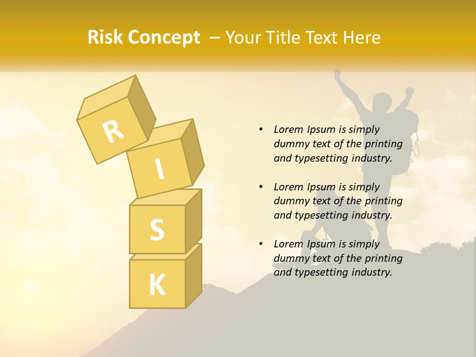 A Person On Top Of A Hill With A Backpack PowerPoint Template
