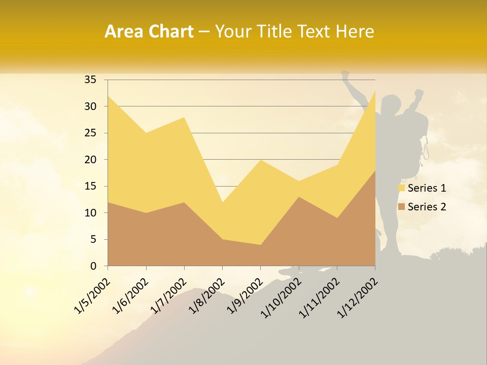 A Person On Top Of A Hill With A Backpack PowerPoint Template