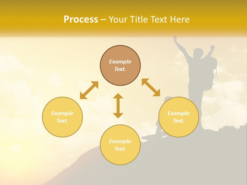 A Person On Top Of A Hill With A Backpack PowerPoint Template