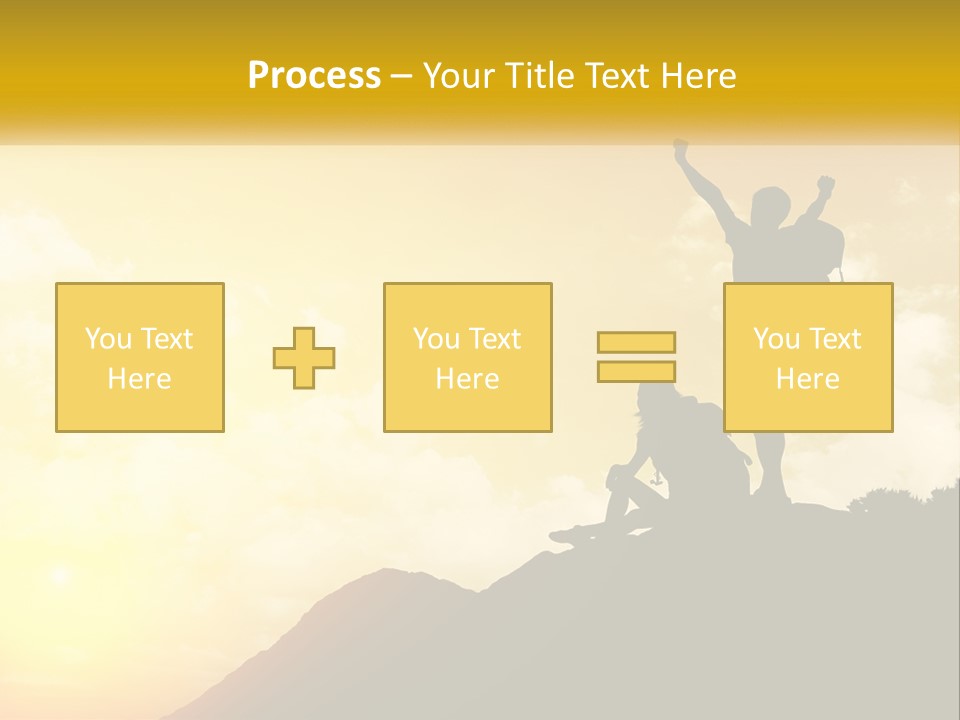 A Person On Top Of A Hill With A Backpack PowerPoint Template