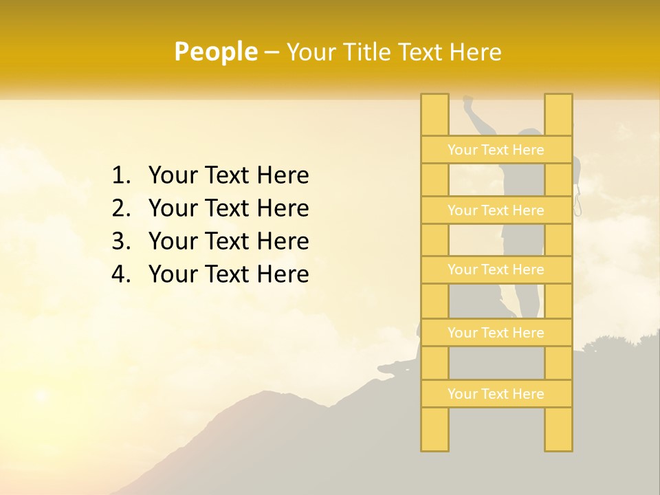 A Person On Top Of A Hill With A Backpack PowerPoint Template